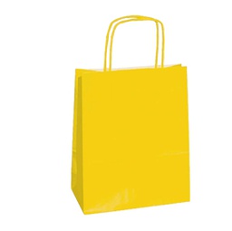 [57068] 25 SHOPPERS CARTA KRAFT 22X10X29CM TWISTED GIALLO