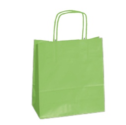 [62745] 25 SHOPPERS CARTA KRAFT 22x10x29cm TWISTED verde mela