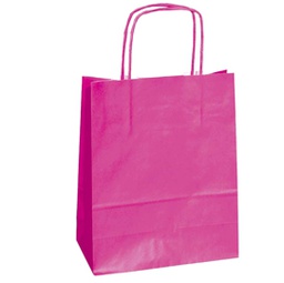 [64923] 25 SHOPPERS CARTA KRAFT 26x11x35cm TWISTED MAGENTA