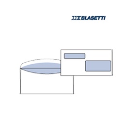 [61009] 500 BUSTE BIANCHE 115x227MM 90GR GOMMATE DOPPIA FINESTRA art.100 BLASETTI