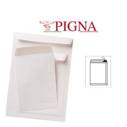 [32082] 500 buste sacco COMPETITOR FSC  bianca strip adesivo 190x260mm 80gr Pigna