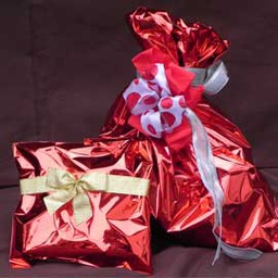 [70924] 50 BUSTE REGALO IN PPL METAL LUCIDO 25x40cm ROSSO senza patella adesiva