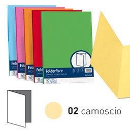 [64435] 50 cartelline semplici ACQUA 200gr 25x34cm camoscio FAVINI