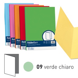 [64438] 50 cartelline semplici ACQUA 200gr 25x34cm verde chiaro FAVINI