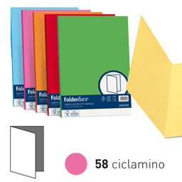 [32655] 50 cartelline semplici LUCE 200gr 25x34cm ciclamino FAVINI