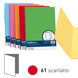 [32654] 50 cartelline semplici LUCE 200gr 25x34cm rosso scarlatto FAVINI