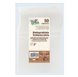 [91422] 50 Forchette avorio in Estabio Dopla Green art. 03903