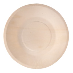 [96711] 50 Piatti monouso in legno tondi D 21,5cm Signor Bio