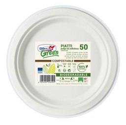 [88975] 50 Piatti piani D220mm BIODEGRADABILI Dopla Green art.7757