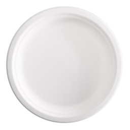 [96714] 50 Piatti tondi monouso in canna da zucchero D 23cm Signor Bio