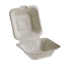 [90257] 50 Vaschette Hamburger box 15x15cm Take away BIO Leone