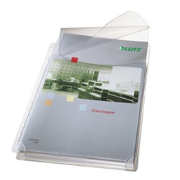 [62155] 5 BUSTE FORATE C/SOFFIETTO E PATELLA 22X30 IN PVC LEITZ