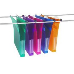 [49473] 5 CARTELLE SOSPESE CASSETTO 39/U-3CM MFX IN PPL COLORI ASSORT.