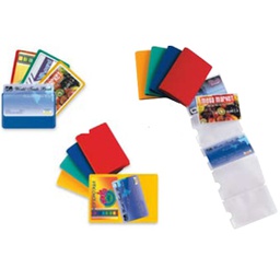 [53985] 5 Porta Card6 color assortiti in pvc 6 tasche 5,8x8,7cm SEI ROTA
