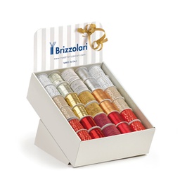 [88261] 60 rocche nastro in polipropilene 10mmx10mt fantasie ass. natale Brizzolari