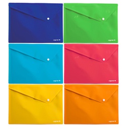 [86856] 6 buste c/bottone in PPL Colorosa 33x24.5cm colori assortiti RiPlast