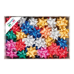 [88219] 70 stelle nastro liscio 6800 19mmxD9cm colori assortiti natale Brizzolari