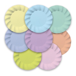 [94681] 8 piatti D20cm colori assortiti Soft Rainbow pastello Big Party