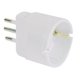 [62606] ADATTATORE SEMPLICE CON SPINA 2P+T 10A - PRESA SCHUKO 10A