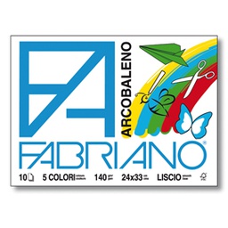 [76605] ALBUM ARCOBALENO (24X33CM FG 10 140GR 5 COLORI FABRIANO