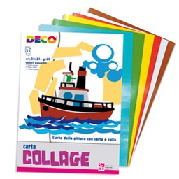 [56398] ALBUM COLLAGE CARTA LUCIDA RASATA 12FG 24X34CM DECO