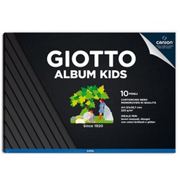 [86057] Album Kids cartoncino nero 5+ f.to A4 220gr 10fg Giotto