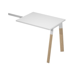 [94061] Allungo scrivanie Woody Superior 80x60cm piano bianco con gambe metal/massello
