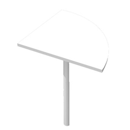 [74365] ANGOLARE 90  BIANCO + GAMBA SUPPORTO GRIGIO CROMATO x SCRIVANIE EASY