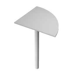 [74369] ANGOLARE 90  GRIGIO + GAMBA SUPPORTO GRIGIO CROMATO x SCRIVANIE EASY