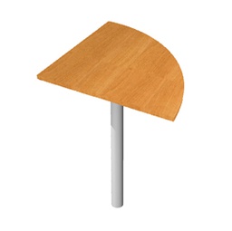 [74366] ANGOLARE 90  NOCE CHIARO + GAMBA SUPPORTO GRIGIO CROMATO x SCRIVANIE EASY