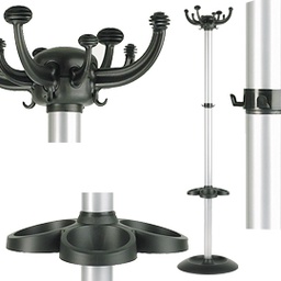 [58092] APPENDIABITI 168CM JOLLY A 8 POSTI NERO/GRIGIO