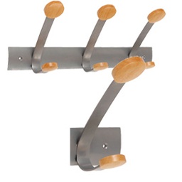 [71273] APPENDIABITI da MURO 3POSTI 45cm METALLO/LEGNO Alba
