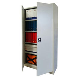 [86642] Armadio alto in metallo ad ante battenti 100x45xH200cm Grigio Kub8