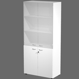 [76824] ARMADIO MODULARE A 2+2 ANTE 90x45,8cm - H200cm BIANCO