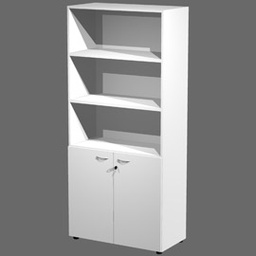 [76821] ARMADIO MODULARE A 2 ANTE BASSE 90x45,8cm - H200cm BIANCO