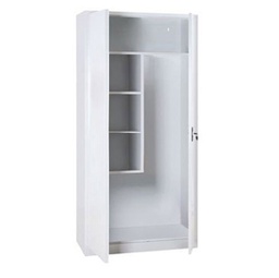 [86653] Armadio porta scope in metallo a 2 ante battenti 90x41xH181,5cm Grigio Kub8