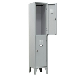 [91651] Spogliatoio in metallo a 2 VANI sovrapposti 30x50cm H180cm GRIGIO 116S/02/S