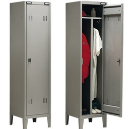 [77048] ARMADIO SPOGLIATOIO METALLO a 1POSTO C/DIVIS. 43x47cm H180cm GRIGIO