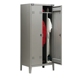 [77049] ARMADIO SPOGLIATOIO METALLO a 2POSTI C/DIVIS. 80x47cm H180cm GRIGIO