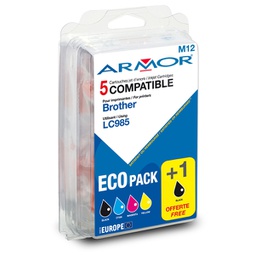 [ARMK10350] Armor Conf. Multipla 5 Cartucce LC 985 PER C/BROTHER (2BK 1C/M/Y)