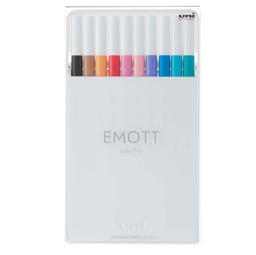 [94324] Ast. 10 fineliner EMOTT tratto 0.4mm colori ass. Soft Pastel Uni Mitsubishi