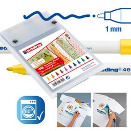 [56811] ASTUCCIO 10 MARCATORE EDDING 4600 ASS. P.CONICA 1MM PER TESSUTO