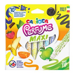 [86865] Astuccio 10 pennarelli Perfume punta maxi 7mm colori assortiti CARIOCA