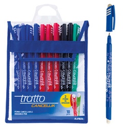 [80150] Astuccio 10 penne sfera cancellabile CANCELLIK 1,0mm ass. ro/bl/ne/ve TRATTO