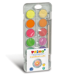 [79430] ASTUCCIO 12 PASTIGLIE ACQUERELLI FLUO e METAL PRIMO