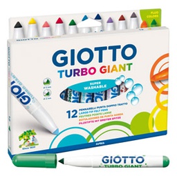 [71767] ASTUCCIO 12 PENNARELLI GIOTTO TURBO GIANT CLASSICI+2 NEON