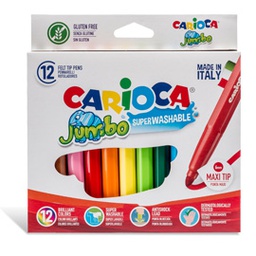 [79755] Astuccio 12 pennarelli Jumbo lavabili colori assortiti CARIOCA