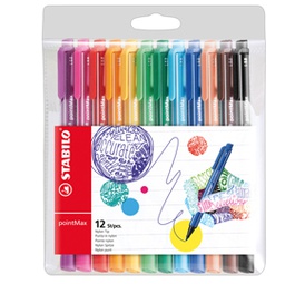 [83071] Astuccio 12 pennarelli Point Max punta 0,8mm colori assortiti Stabilo