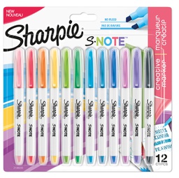 [95170] Astuccio 12 pennarelli punta scalpello S-Note colori assortiti Sharpie