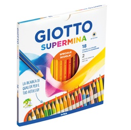 [90367] Astuccio 18 pastelli Supermina Giotto + 2 matite grafite HB e 2B